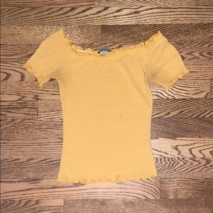 charlotte russe yellow ribbed top